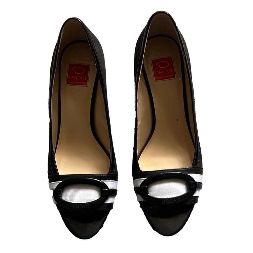 Oscar De La Renta O-Calada Peep Toe Pumps